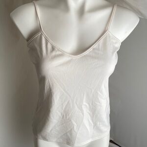 Express Y2K white stretch adjustable strap v-neck cami